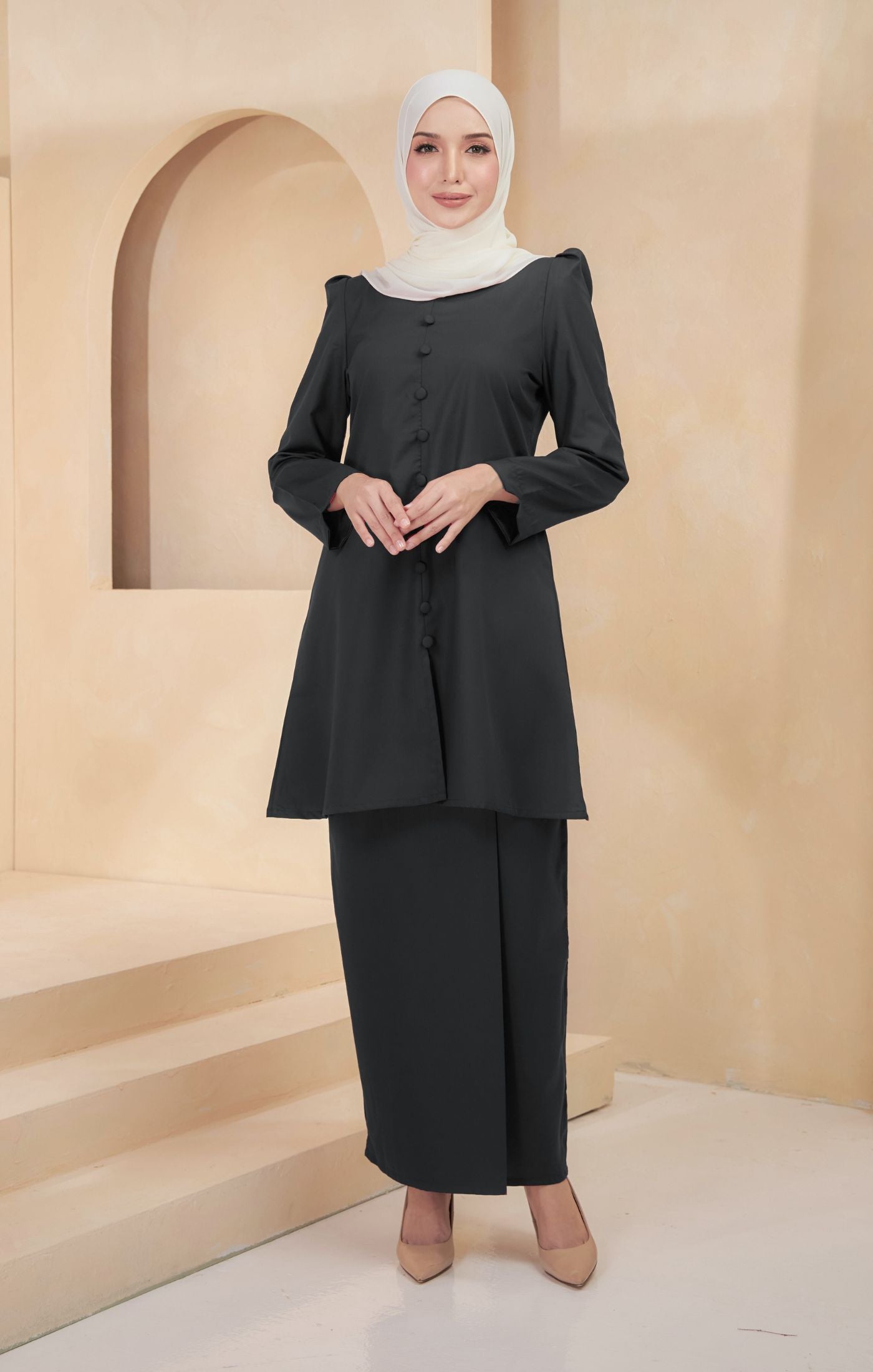DELISA 2.0 KURUNG RIAU PLAIN | BLACK