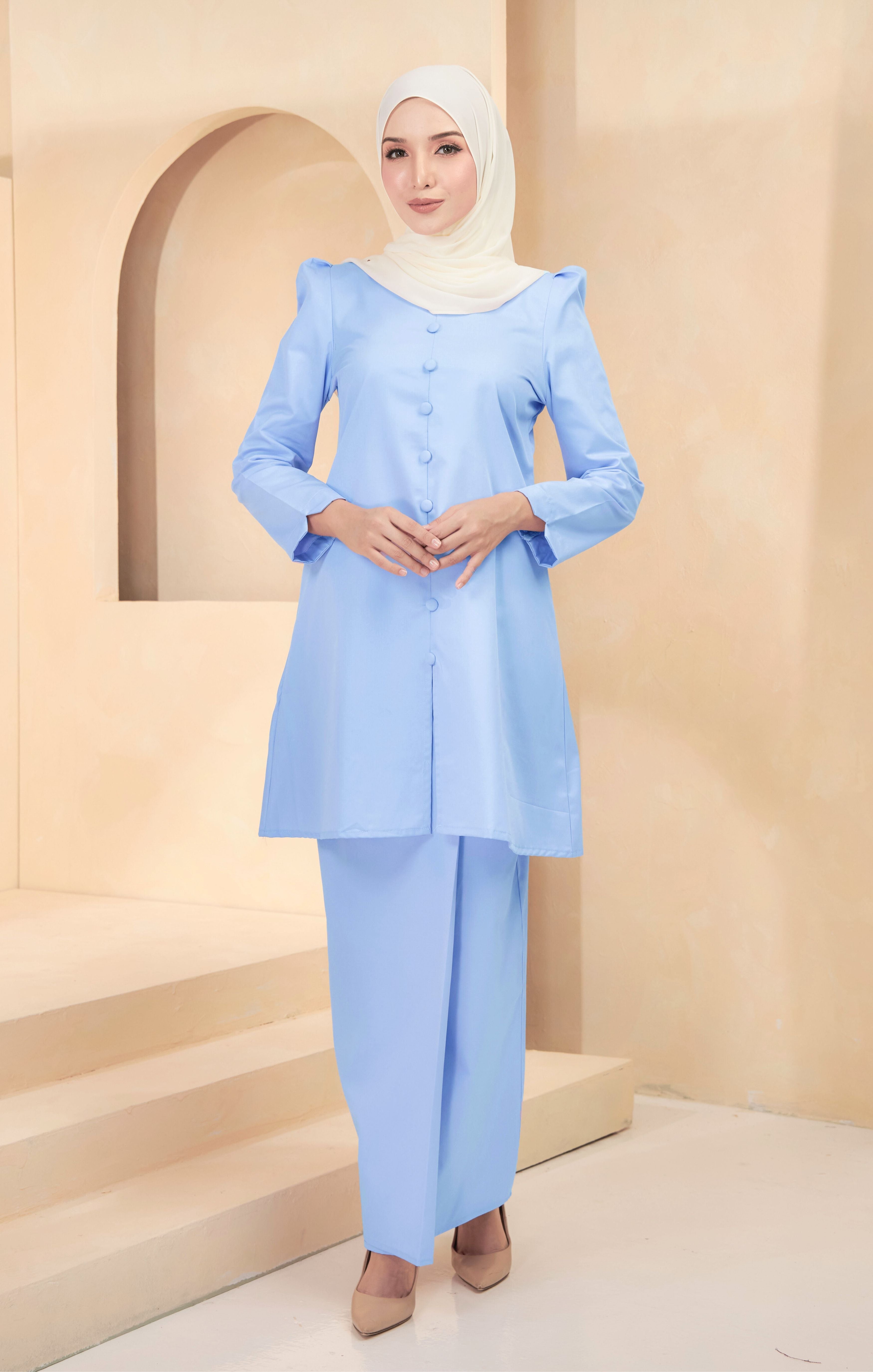 DELISA 2.0 KURUNG RIAU PLAIN | BABY BLUE