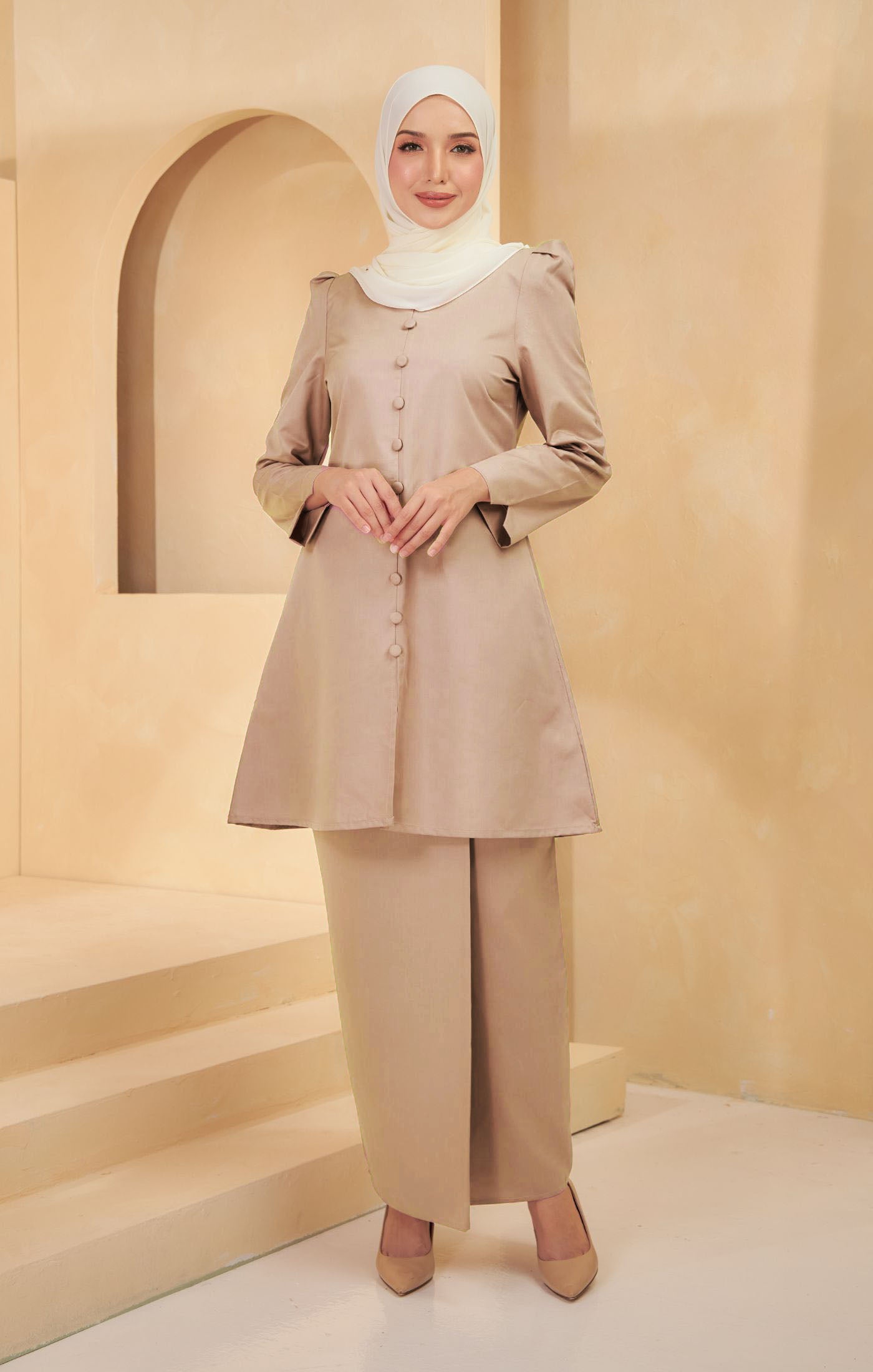 DELISA 2.0 KURUNG RIAU PLAIN | LIGHT COFFEE