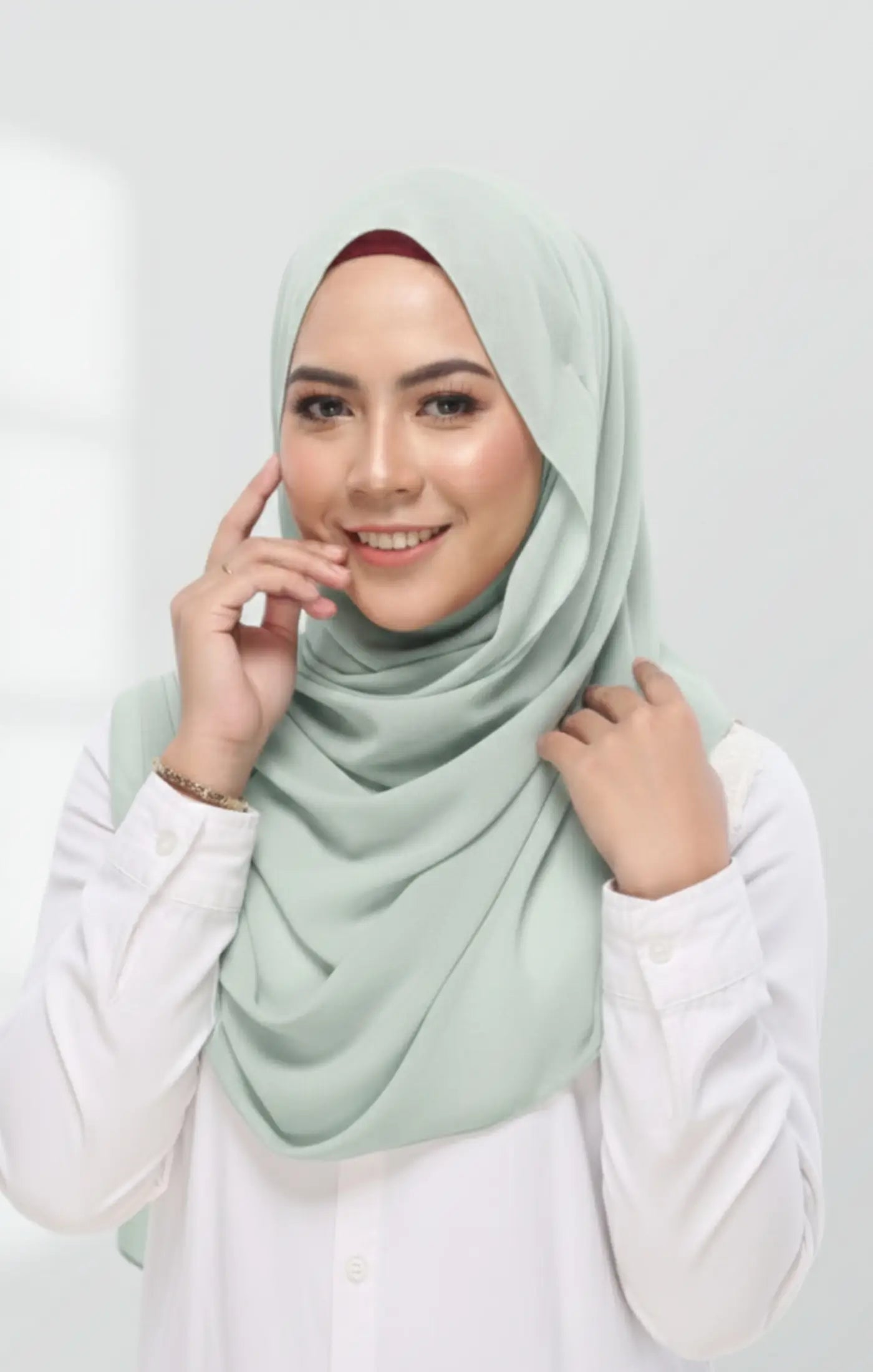 INSTANT SHAWL RANIA SEMINIT | DUSTY GREEN