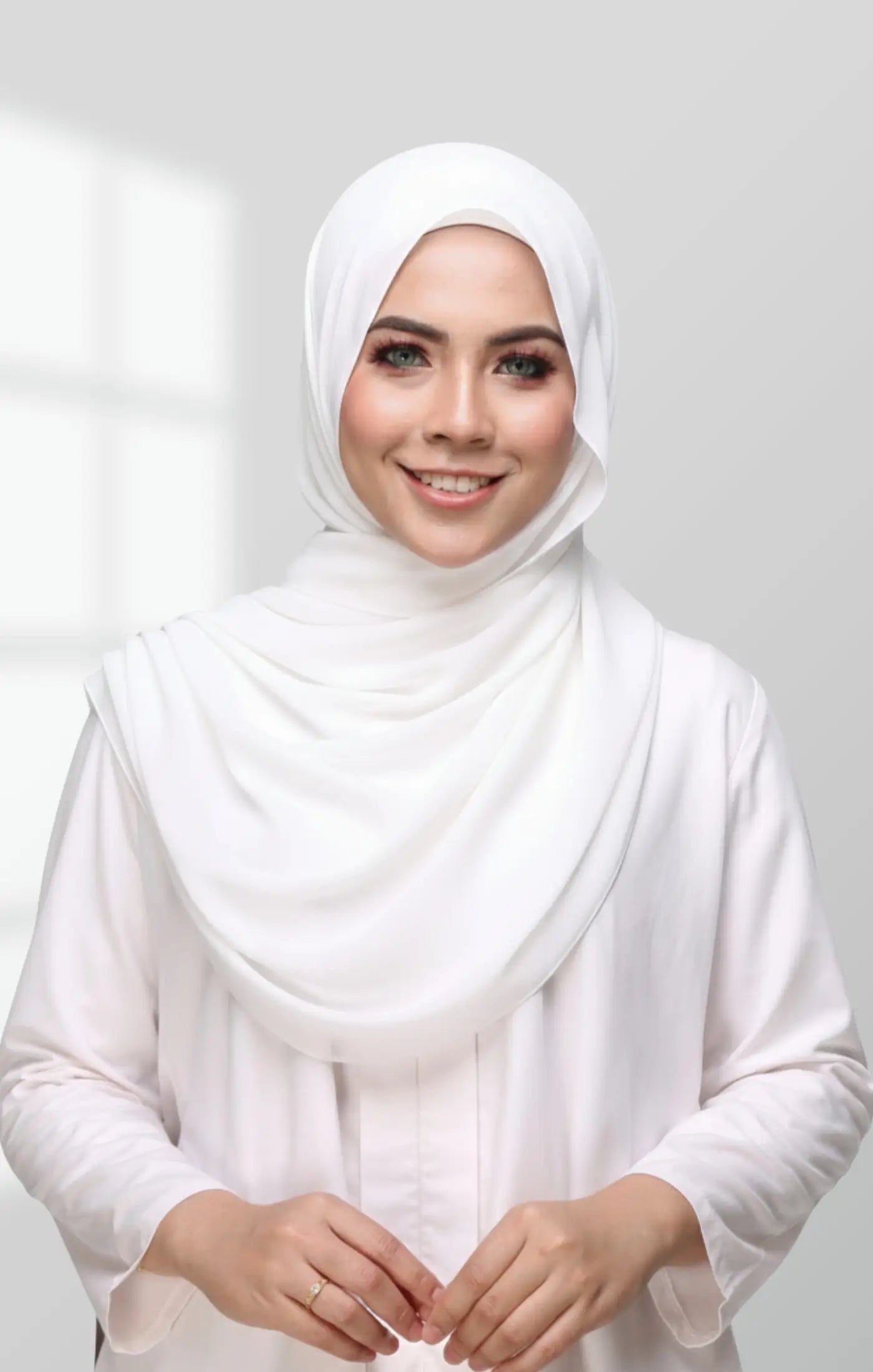 INSTANT SHAWL RANIA SEMINIT |  PEARL WHITE