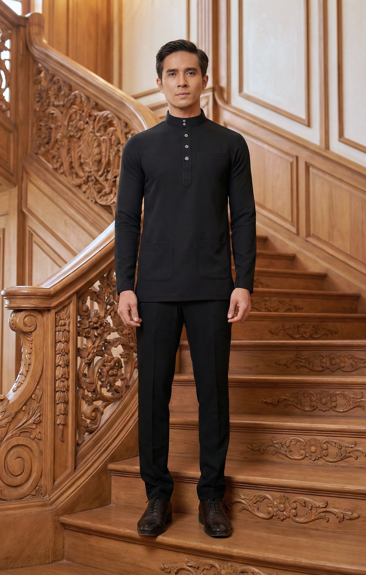 NAUFAL BAJU MELAYU CEKAK MUSANG | BLACK