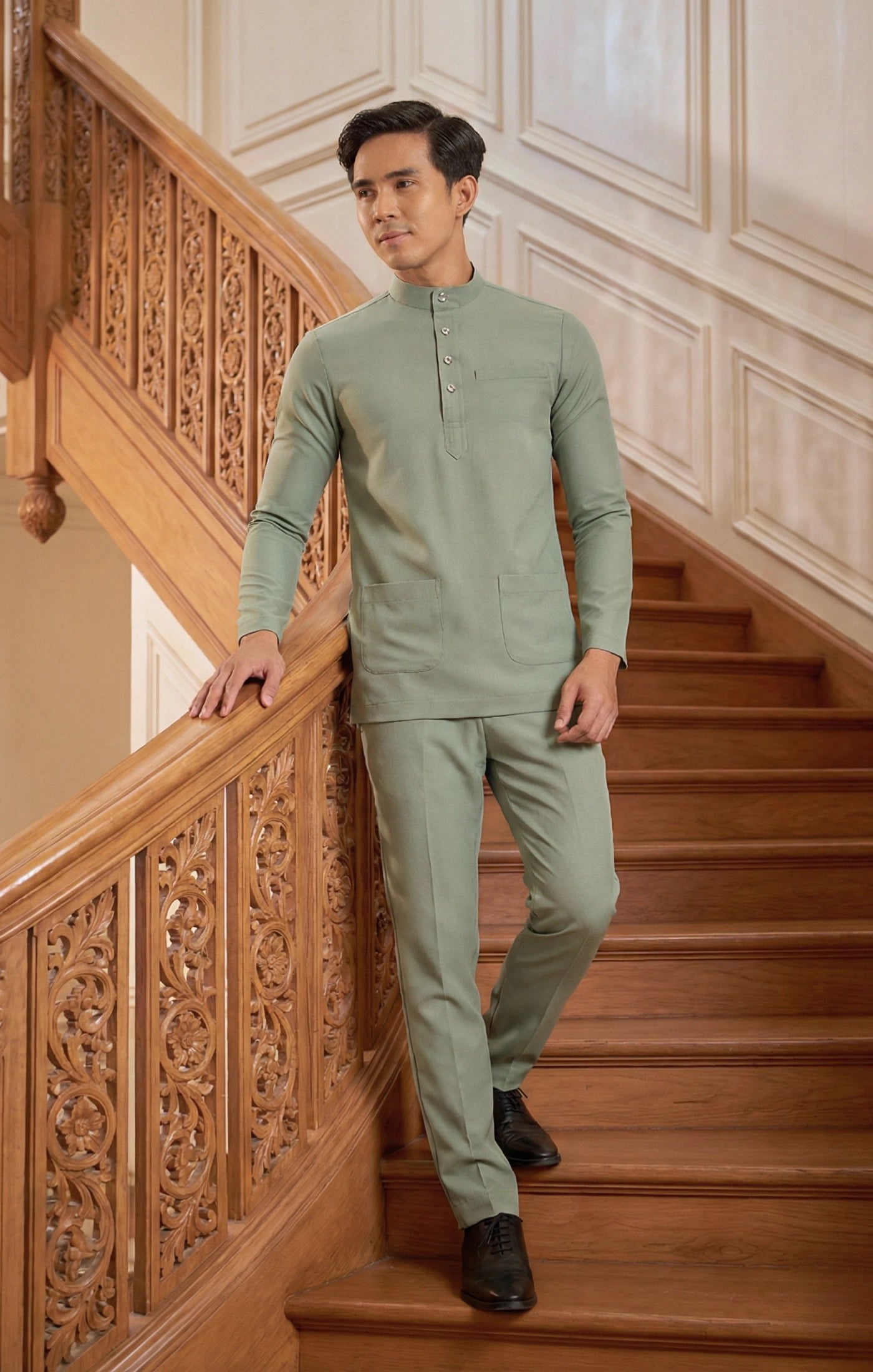 NAUFAL BAJU MELAYU CEKAK MUSANG | DUSTY GREEN