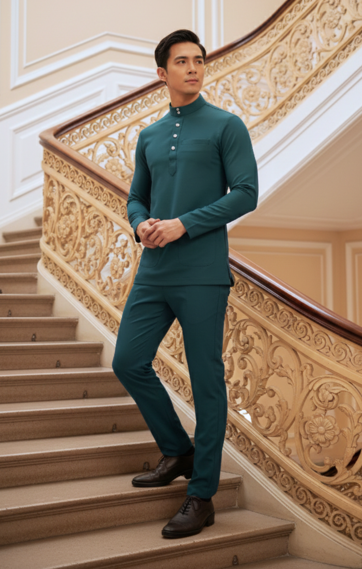 NAUFAL BAJU MELAYU CEKAK MUSANG | TEAL GREEN