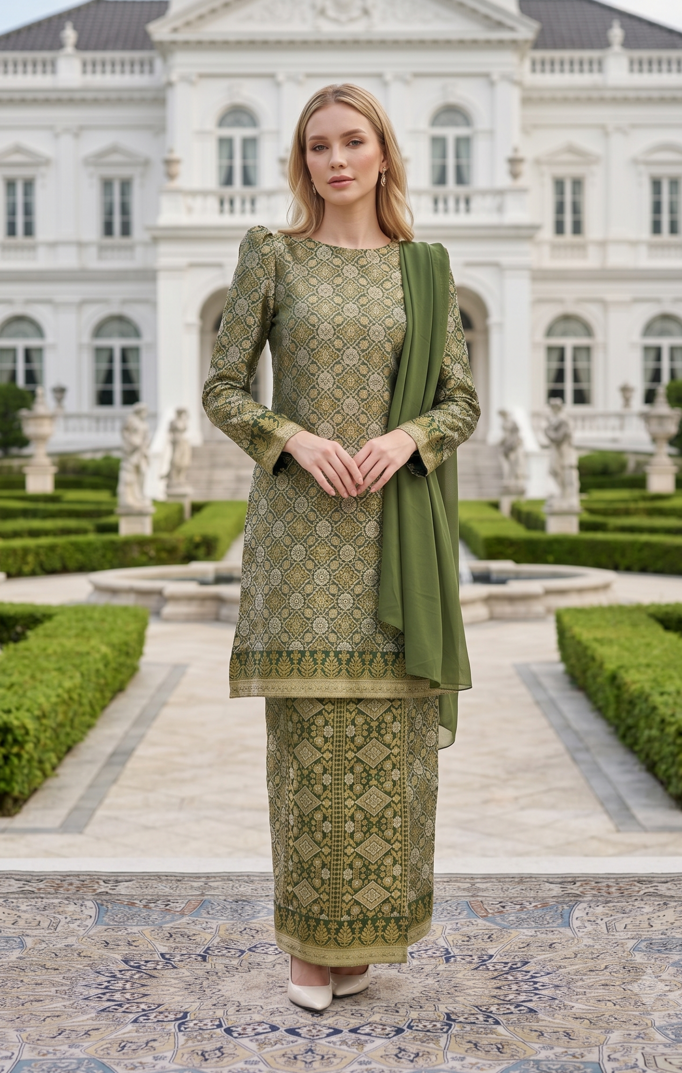 RABAI KURUNG MODEN | OLIVE GREEN GOLD