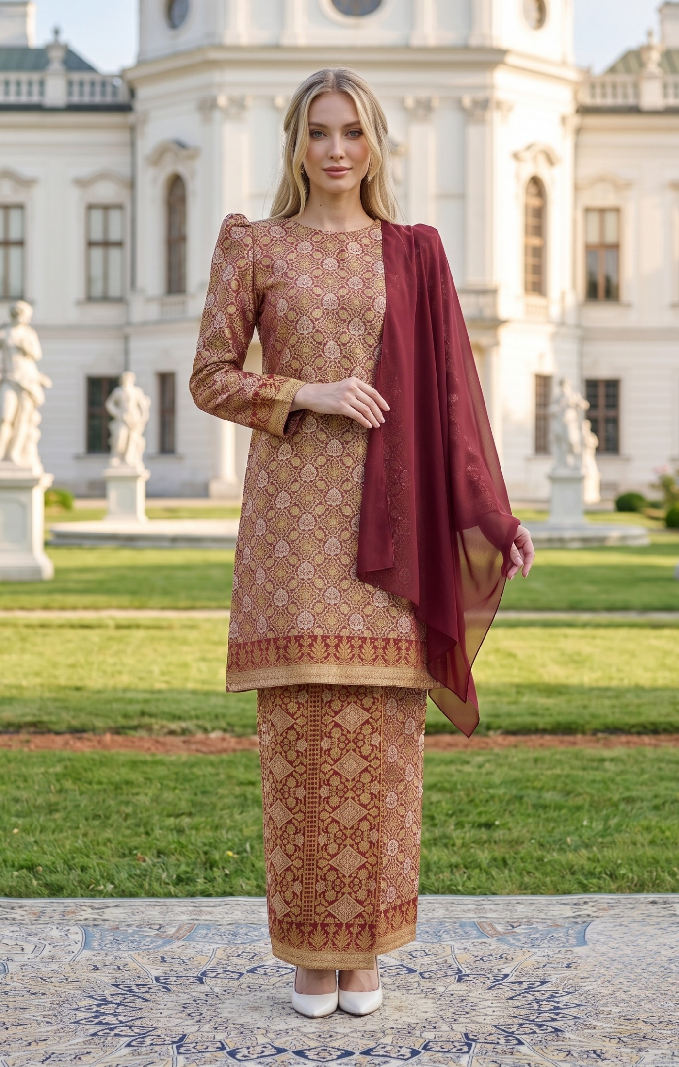 RABAI KURUNG MODEN | BURGUNDY