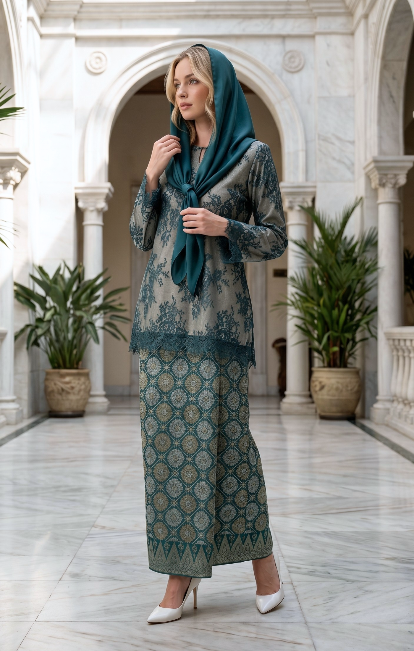 SAFIRA KURUNG KEDAH | TEAL GREEN