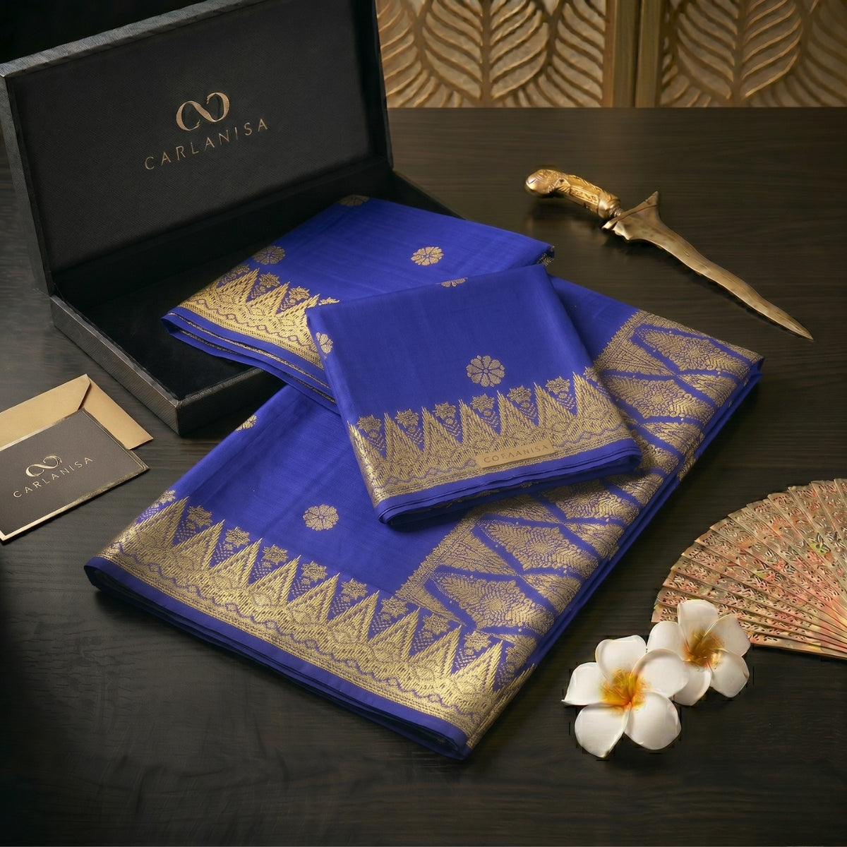 SONGKET BUNGA TABUR | DARK ROYAL BLUE GOLD