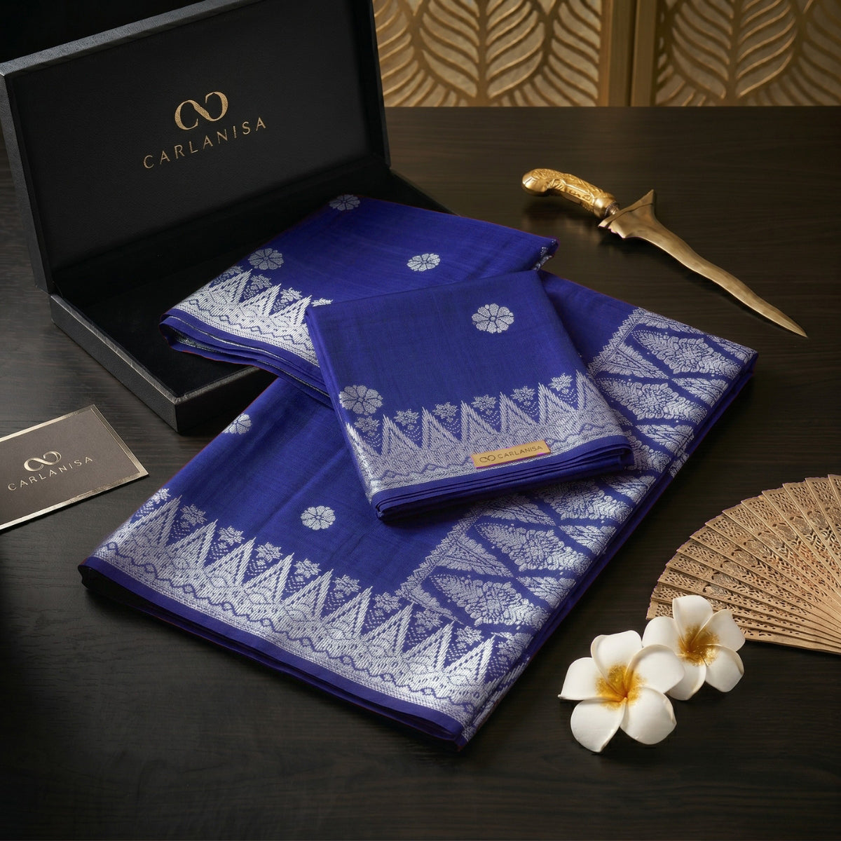 SONGKET BUNGA TABUR | DARK ROYAL BLUE SILVER