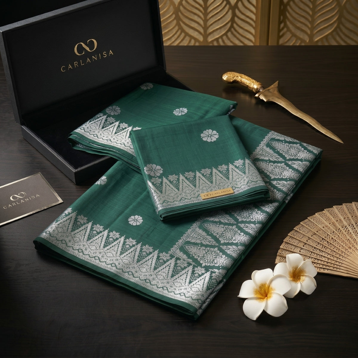 SONGKET BUNGA TABUR | EMERALD GREEN SILVER