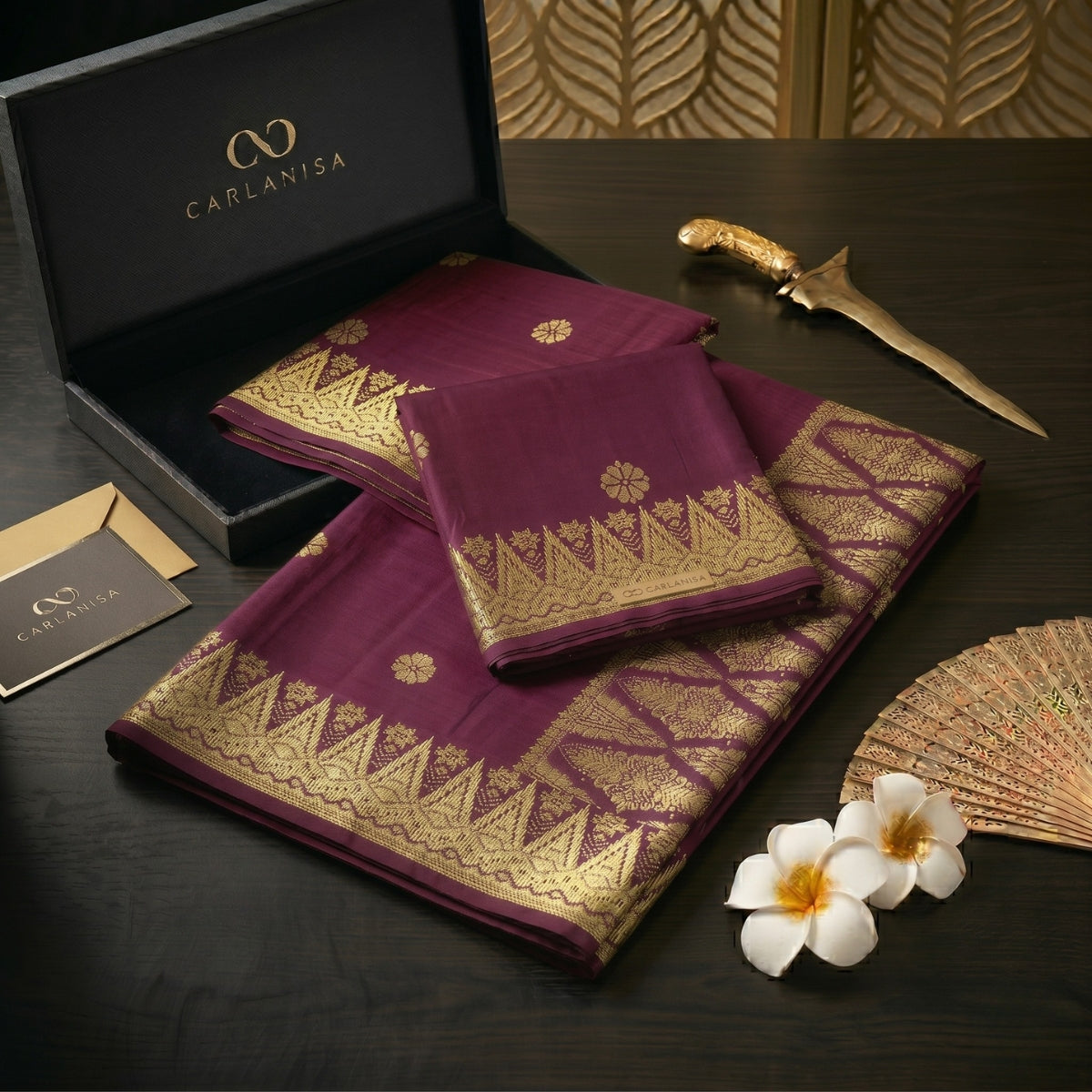 SONGKET BUNGA TABUR | MAROON GOLD