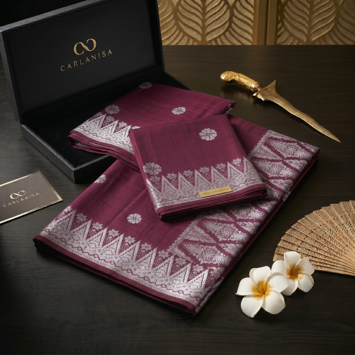 SONGKET BUNGA TABUR | MAROON SILVER