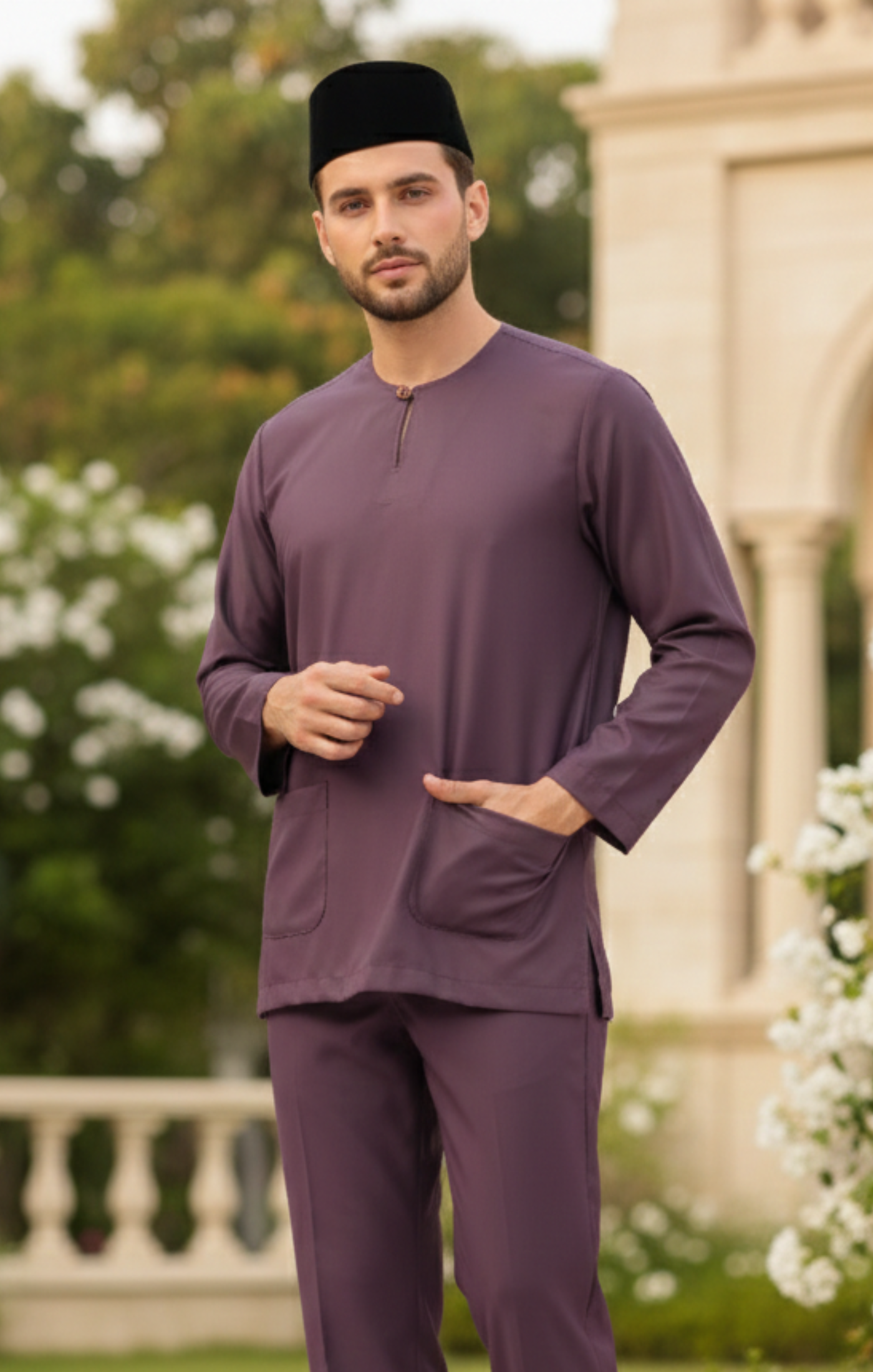 ZEDAN BAJU MELAYU TELUK BELANGA | DUSTY MAGENTA