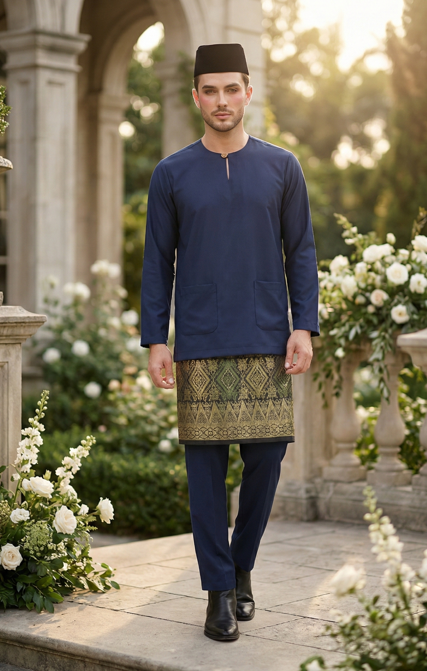 ZEDAN BAJU MELAYU TELUK BELANGA | NAVY BLUE