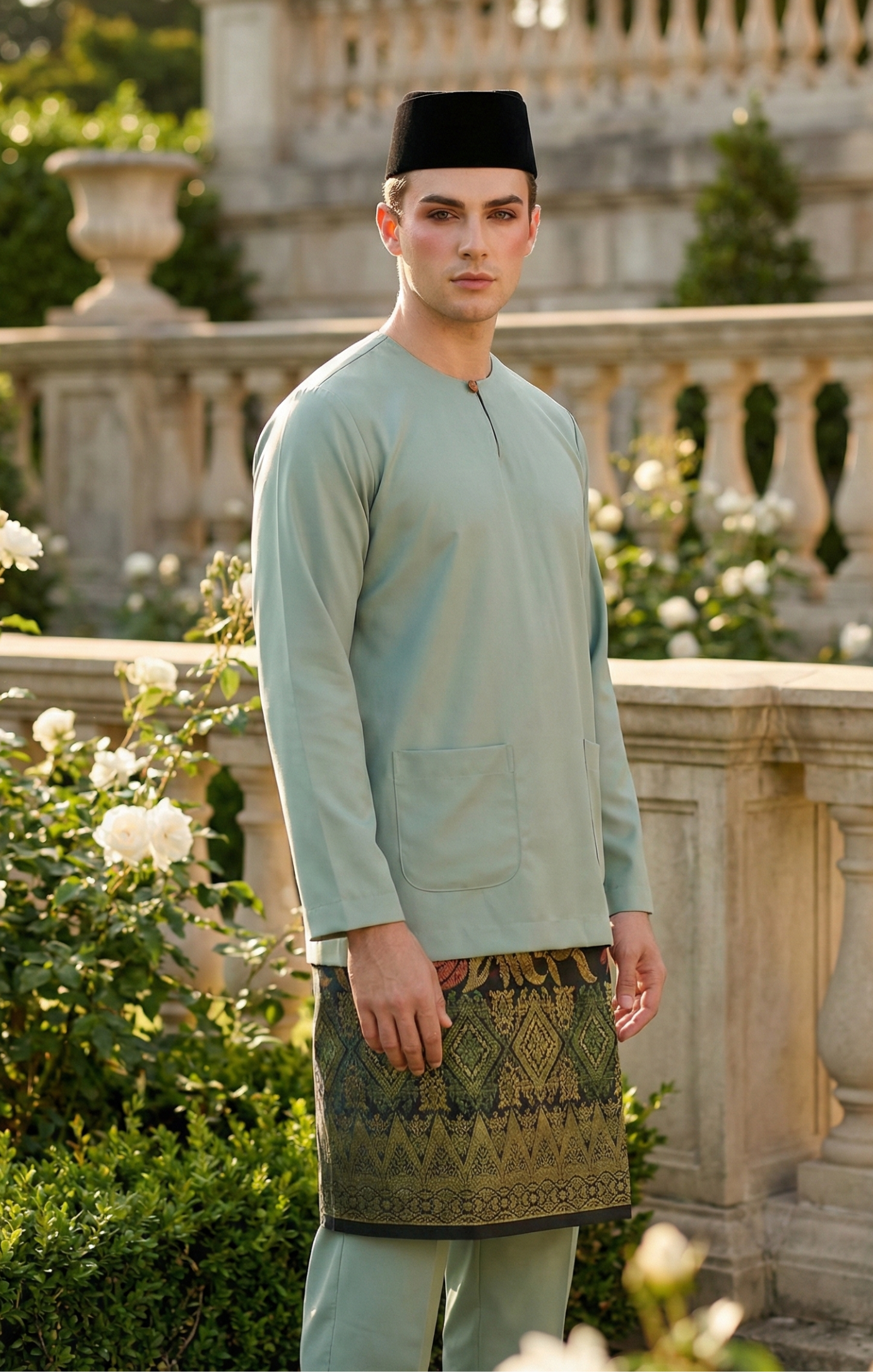 ZEDAN BAJU MELAYU TELUK BELANGA | DUSTY GREEN